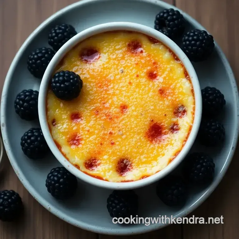 Blackberry & Lavender Cr&egrave;me Br&ucirc;l&eacute;e presentation