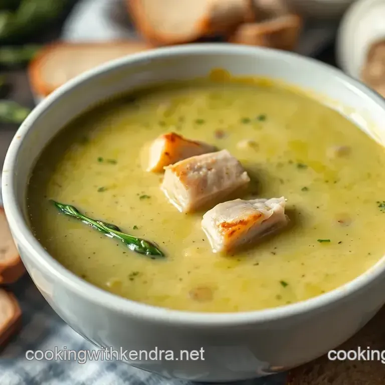 Creamy Blend Asparagus Soup with Smoked Chicken