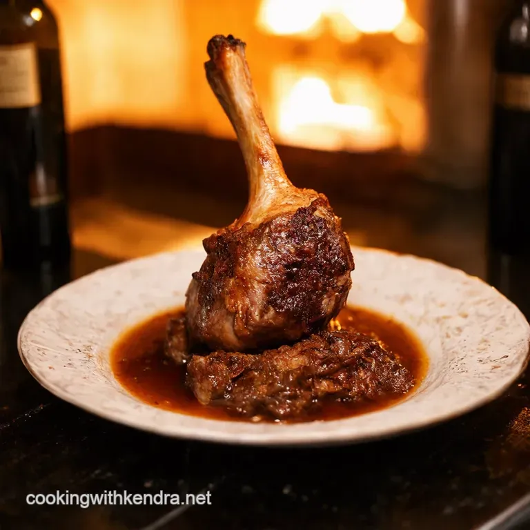 Braised Lamb Shanks in Red Wine Gravy presentation