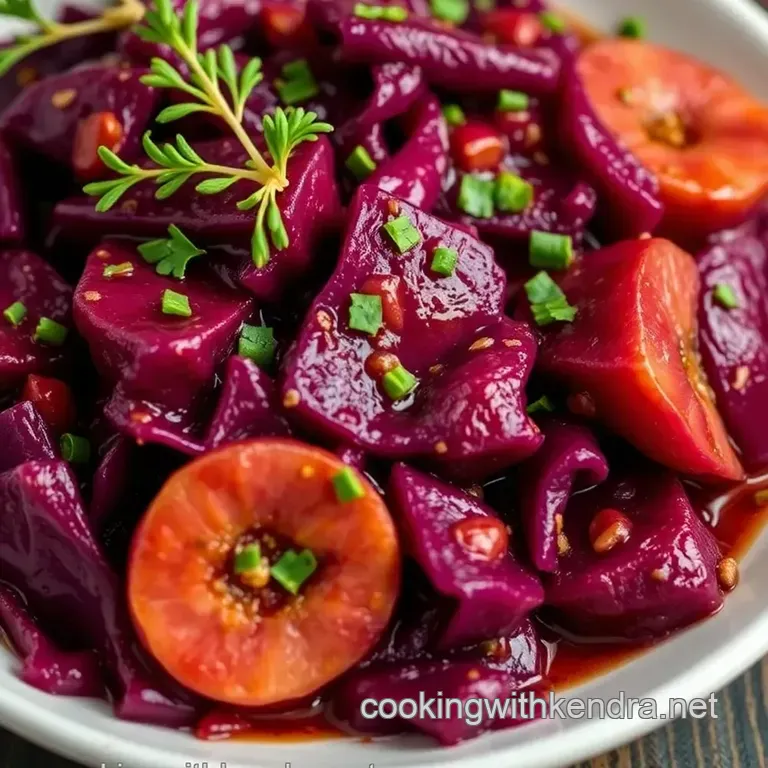 Braised Red Cabbage with Apples &amp Balsamic Glaze presentation