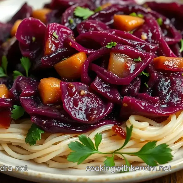 Braised Red Cabbage with Apples & Balsamic Glaze
