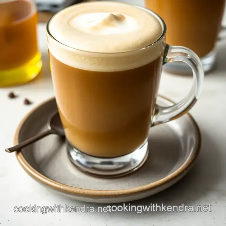 Velvet Vanilla Brewed Coffee Latte with Creamy Foam presentation