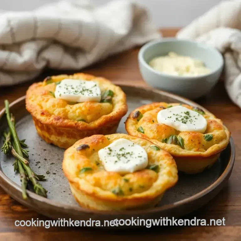Savory Broiled Asparagus Muffins with Melty Brie presentation