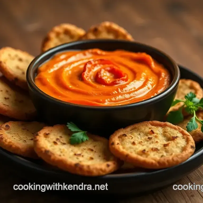 Broil Red Pepper Dip with Flavorful Dippers