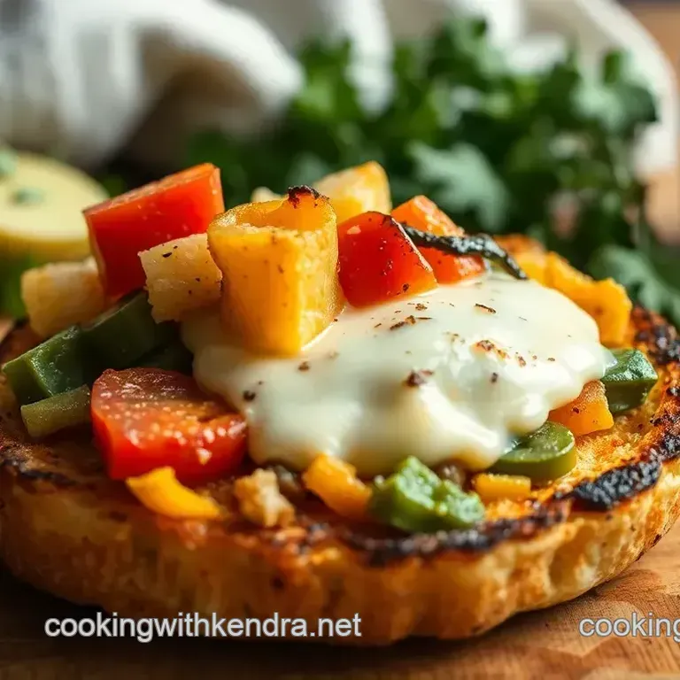 Broiled English Muffin with Veggies & Cheese Delight