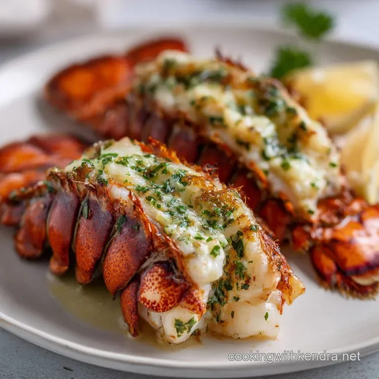 Lobster Tail: Queens Broiled Dinner Recipe presentation