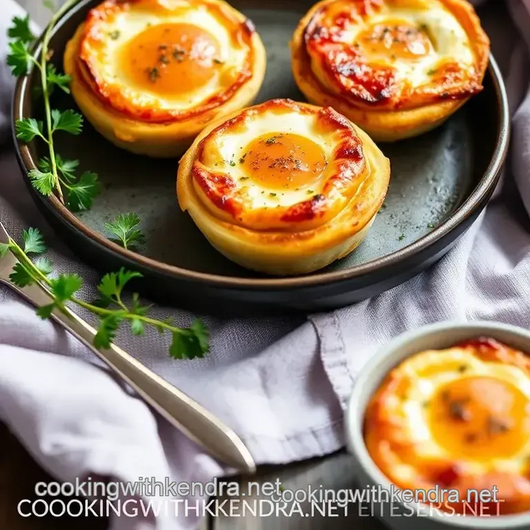 Broiled Sausage Egg Pizzettes in 15 Minutes presentation