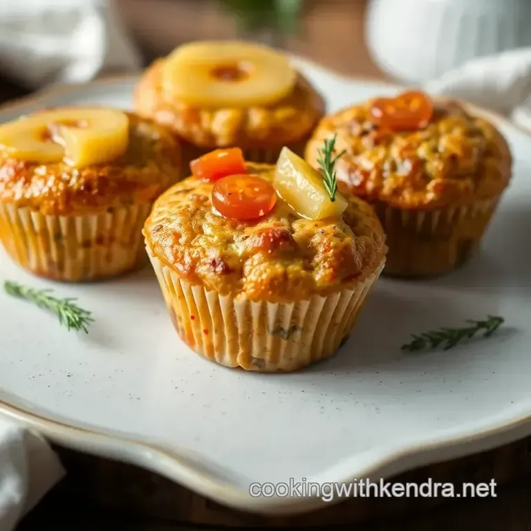 Broiled Turkey Muffins with Pineapple Delight presentation