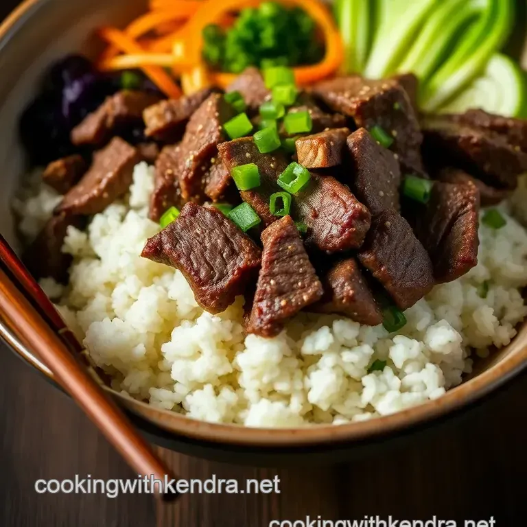 Bulgogi Bibimbap: Korean Beef & Vegetable Rice Bowls presentation
