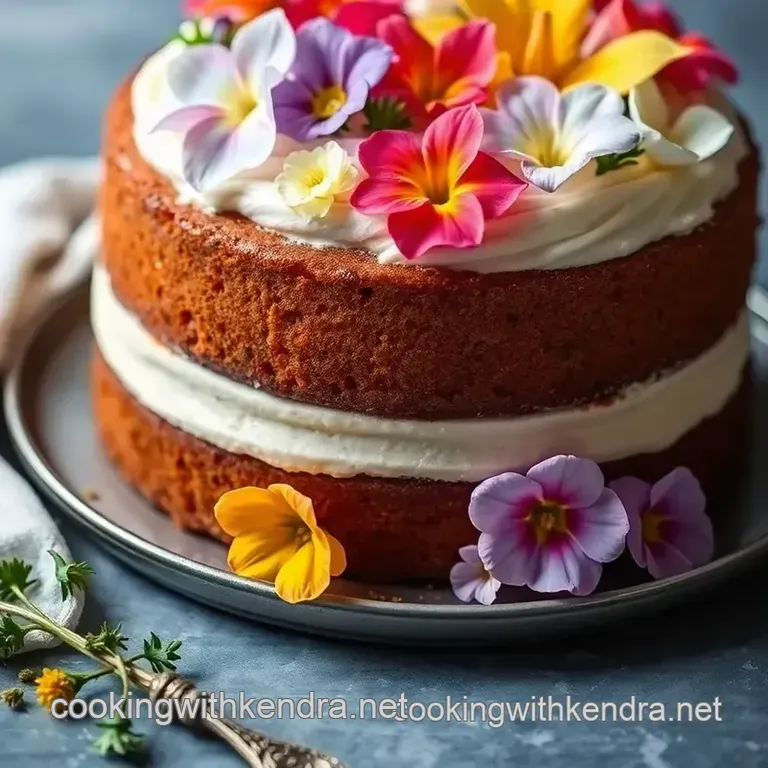 Floral Celebration Birthday Cake presentation