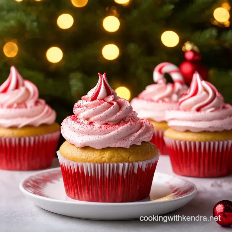 Candy Cane Swirl Cupcakes with Dreamy Peppermint Buttercream presentation