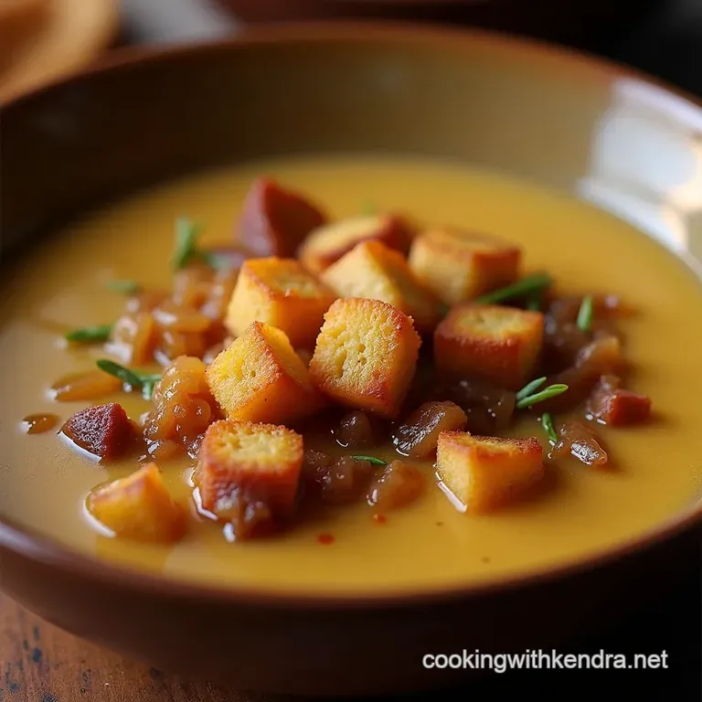 The Slowburn Saviour Truly Caramelised French Onion Soup with Gruy&egrave;re Croutons presentation