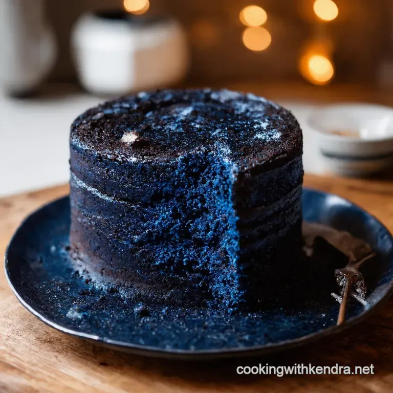 Celestial Midnight Dream Cake a Silver Cascade presentation