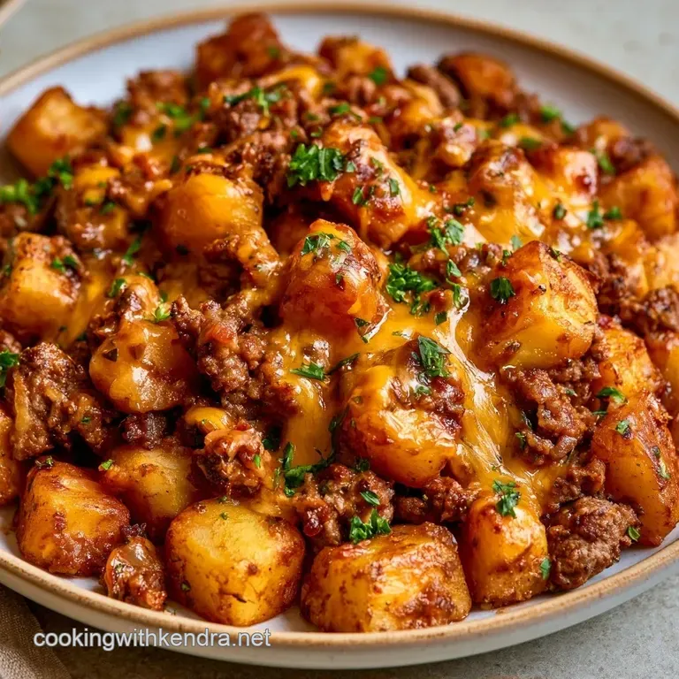 Crispy Cheeseburger Skillet Potatoes