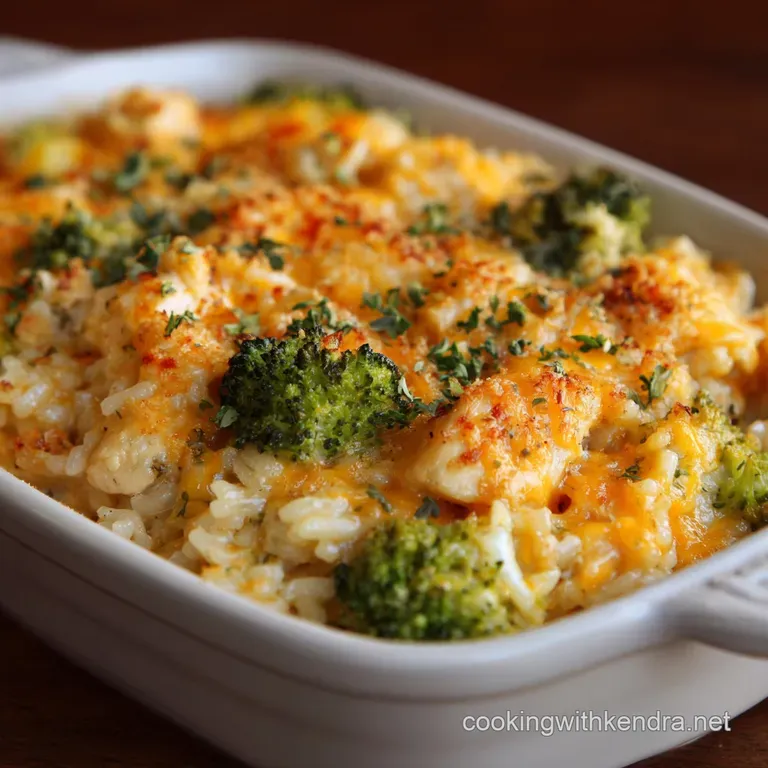 Cheesy Chicken Broccoli Rice Casserole: the Ultimate Golden-Crusted Bake presentation