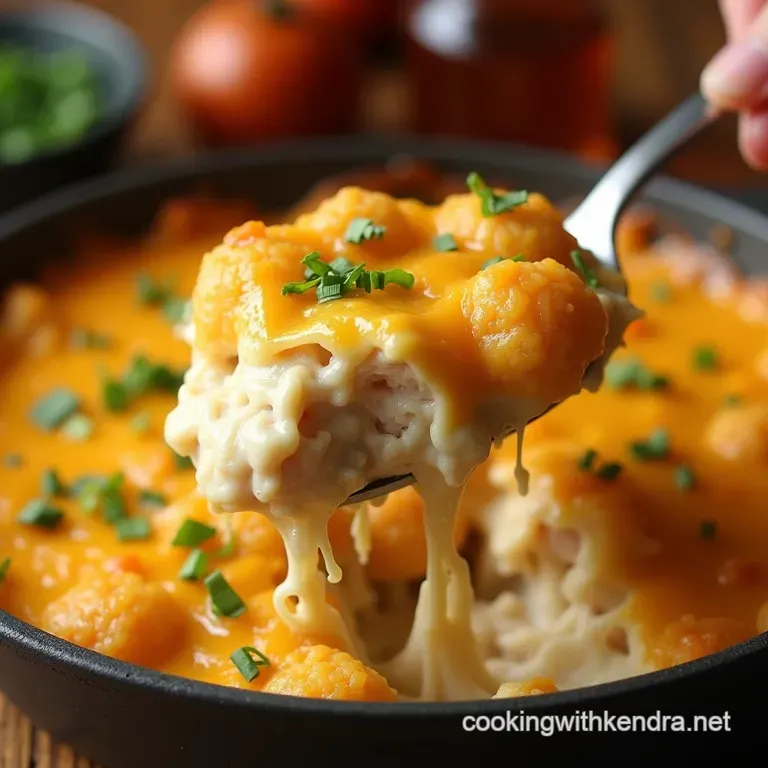 The Golden Crown Bake Creamy Cheesy Chicken Tater Tot Casserole presentation