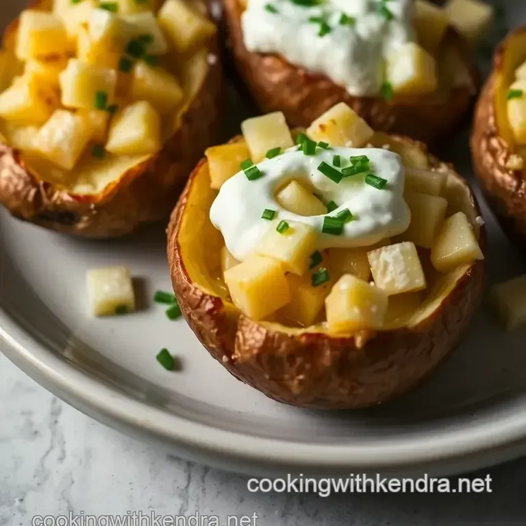 Cheesy Port Salut Baked Potatoes presentation