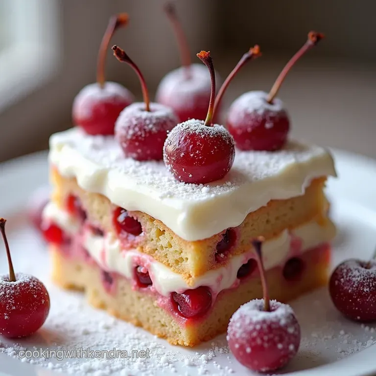 Winters Blush Cherry Almond Snowdrift Gateau
