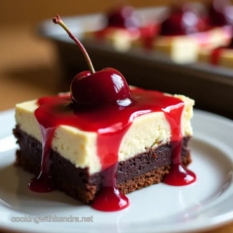 Cherry Swirl Cheesecake Brownie Bliss presentation