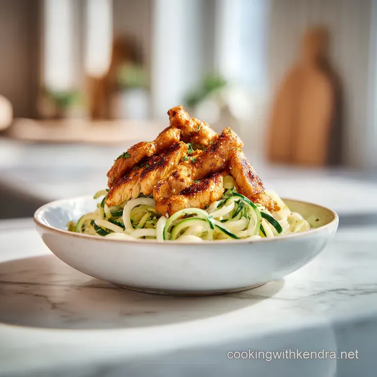 Chicken Alfredo Zucchini Noodles: Creamy and Low Carb