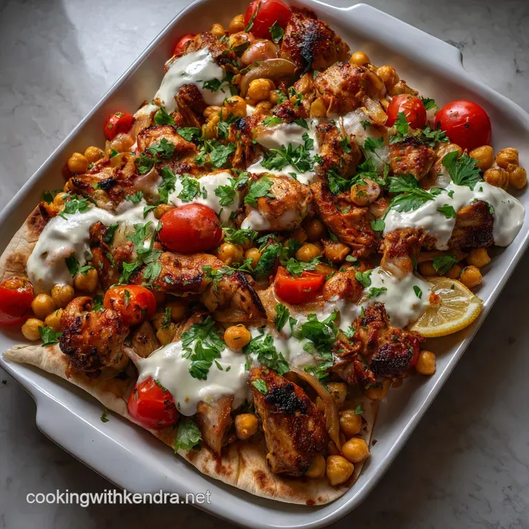 The Ultimate Chicken Chickpea Shawarma Traybake presentation