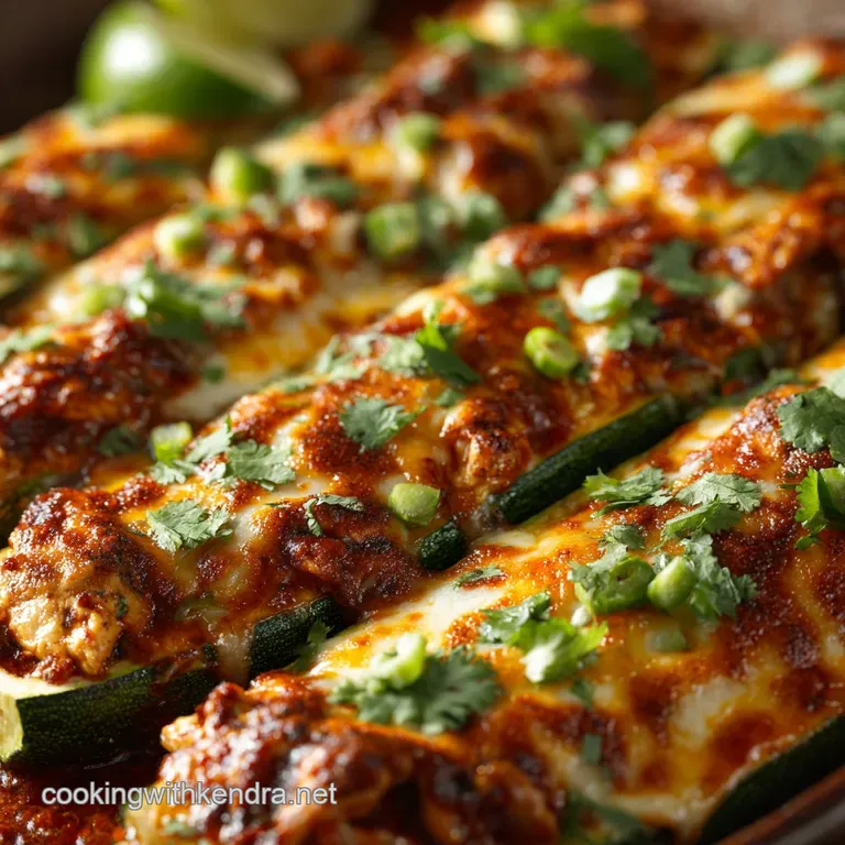 Chicken Enchilada Zucchini Boats Skipping the Tortilla for LowCarb Flavor