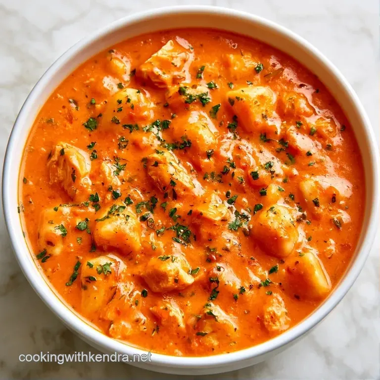 Vibrant red soup in a white bowl topped with a drizzle of cream and fresh green herbs on a rustic wooden table.