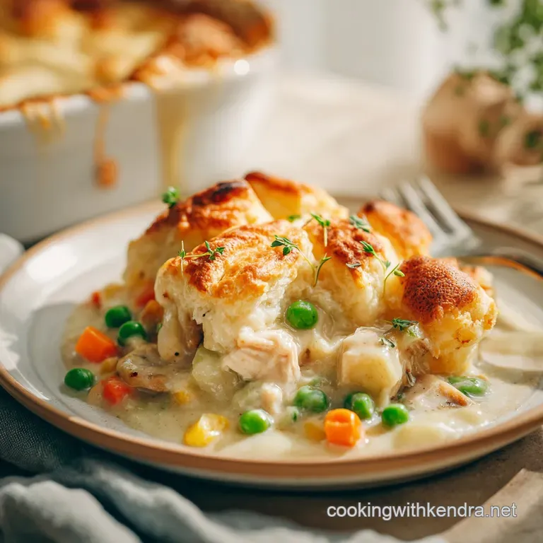 Chicken Pot Pie Casserole with Biscuits