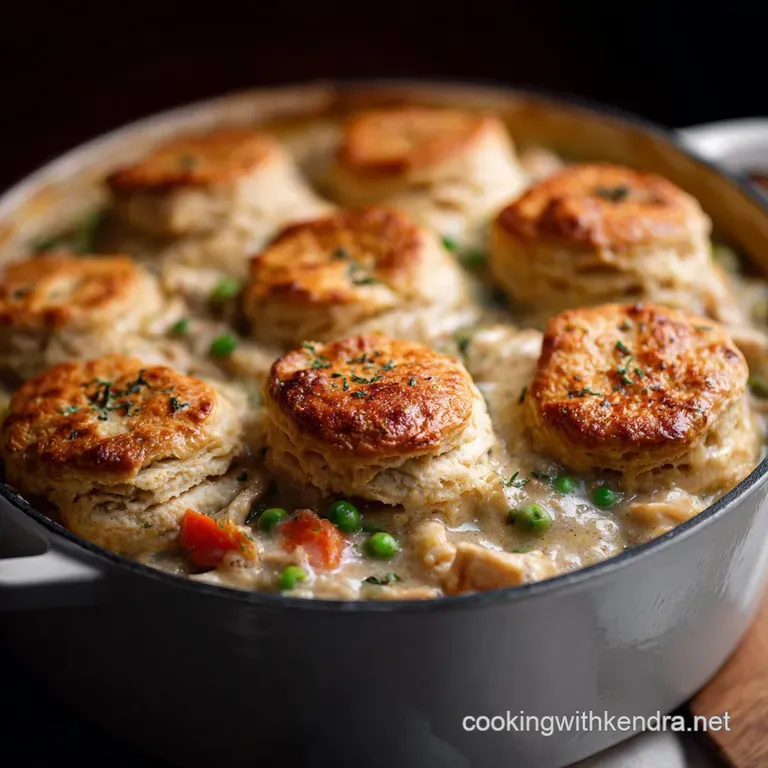 Chicken Pot Pie with Biscuits: the Ultimate Comfort Casserole presentation