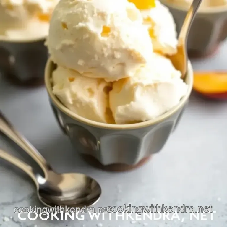 Churned Peach Ice Cream - Sweet Summer Delight presentation