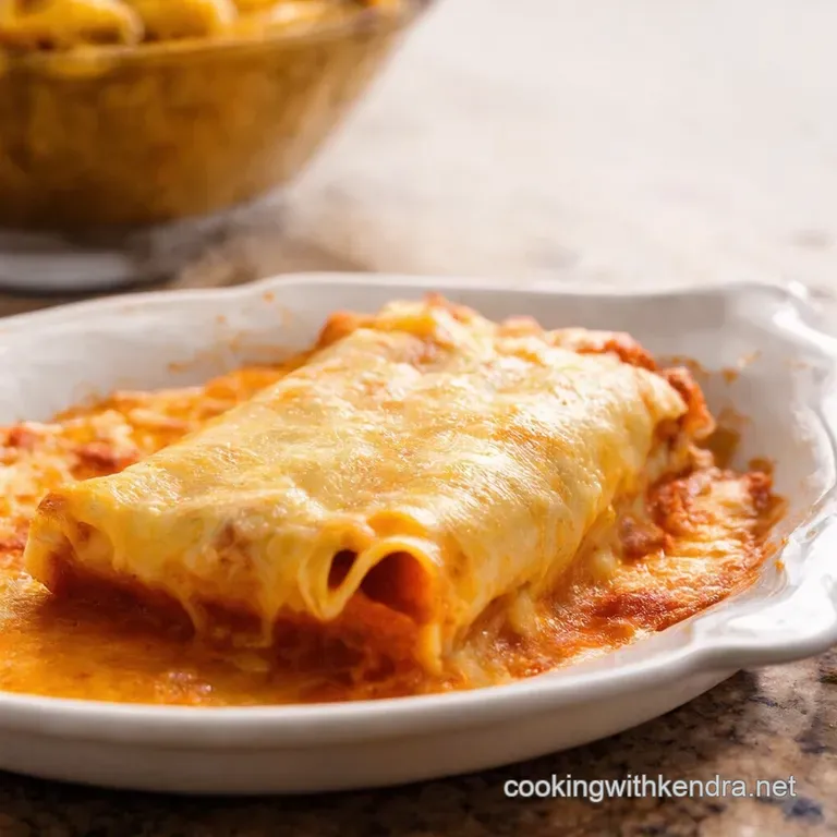 Classic Cheesy Baked Manicotti presentation