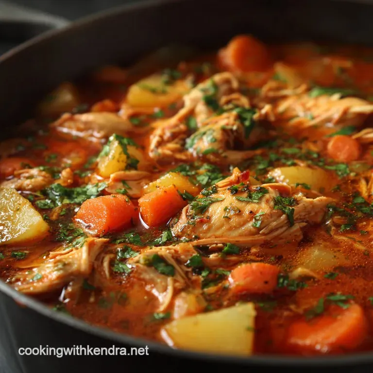 Classic Comfort Chicken Stew with Root Vegetables and Rich Gravy presentation