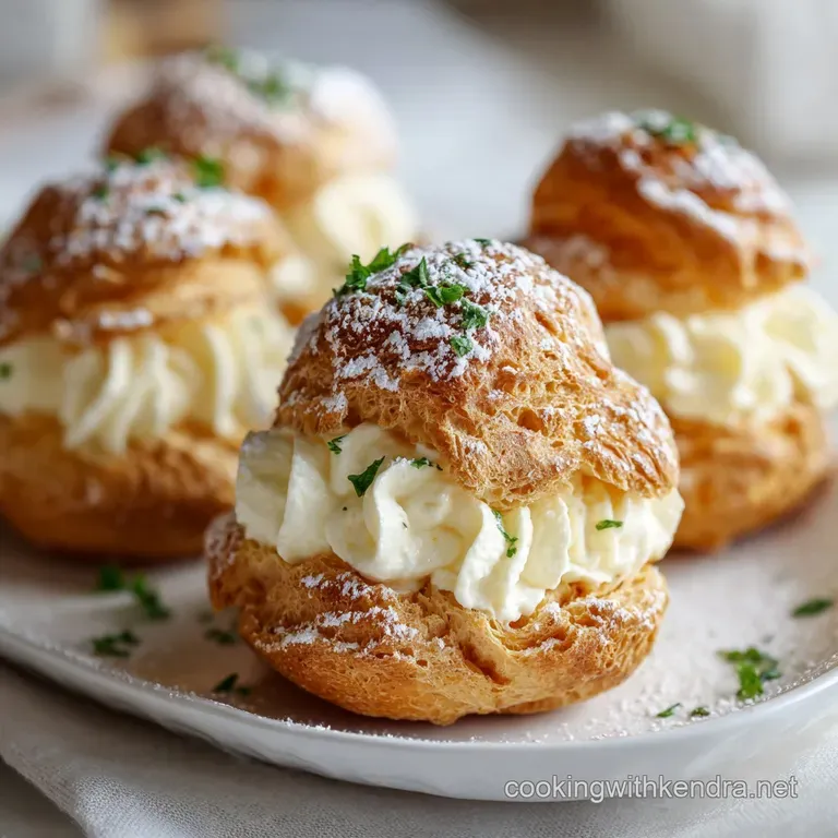 Cream Puffs Posh Profiteroles with Fluffy Vanilla Cream Filling presentation