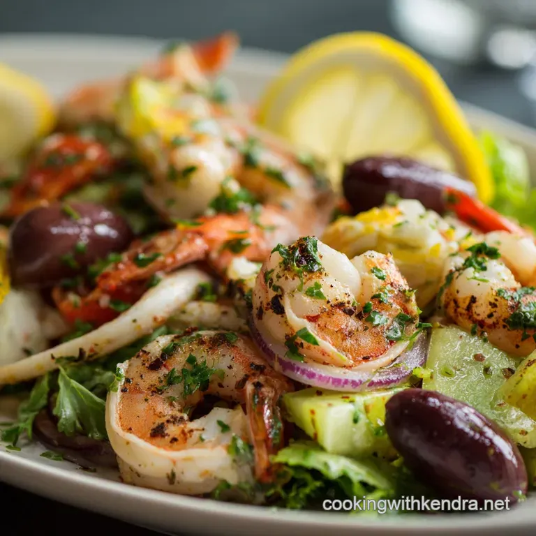 Seafood Salad: the Riviera Catch Classic Lemon-Herb Vinaigrette Recipe presentation