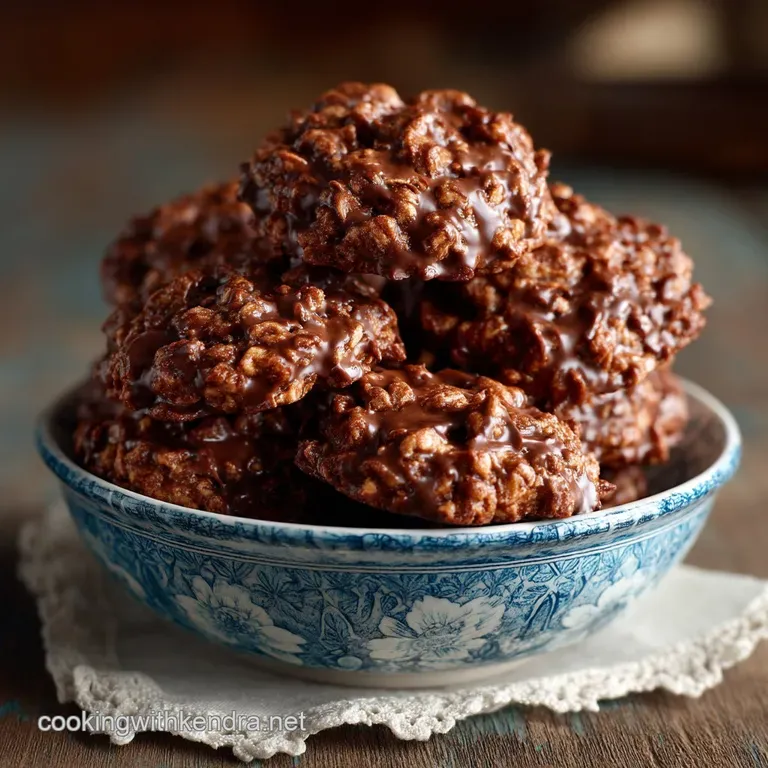 The Classic Chewy Chocolate Peanut Butter NoBake Cookies presentation