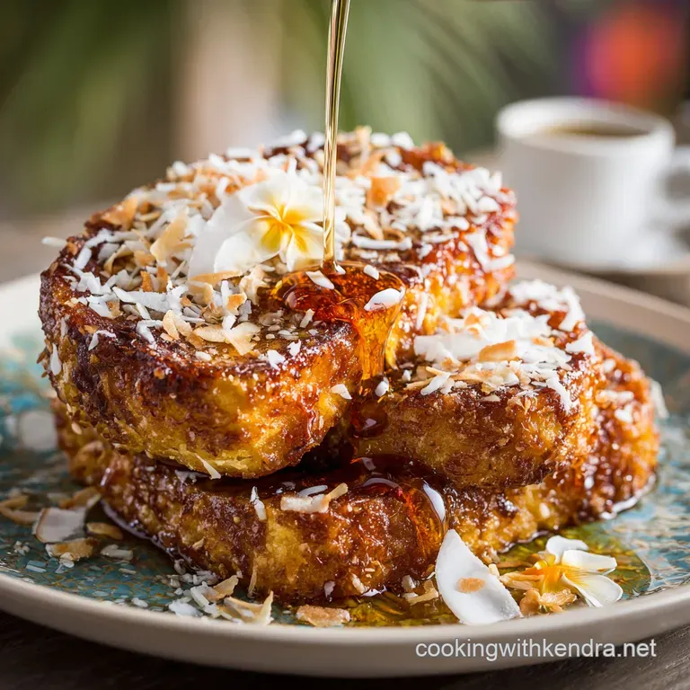 Coconut French Toast with Coconut Syrup the Best Tropical Brunch Recipe presentation