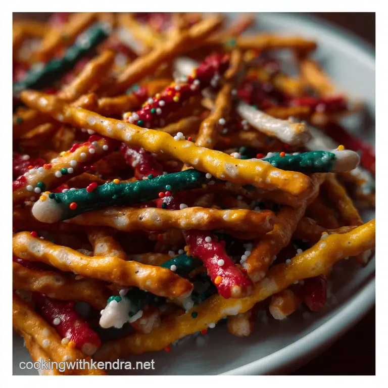 Colorful Christmas Pretzel Rods Recipe