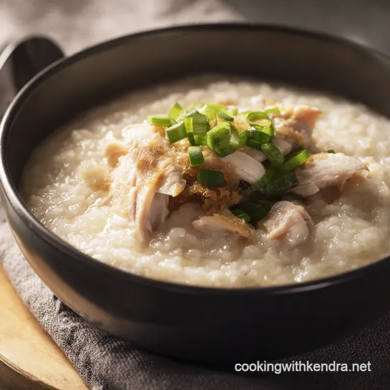 Comfort in a Bowl Chicken Ginger Rice Porridge presentation