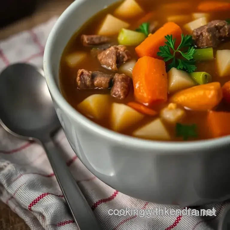 Comforting Beef Bouillon Soup presentation