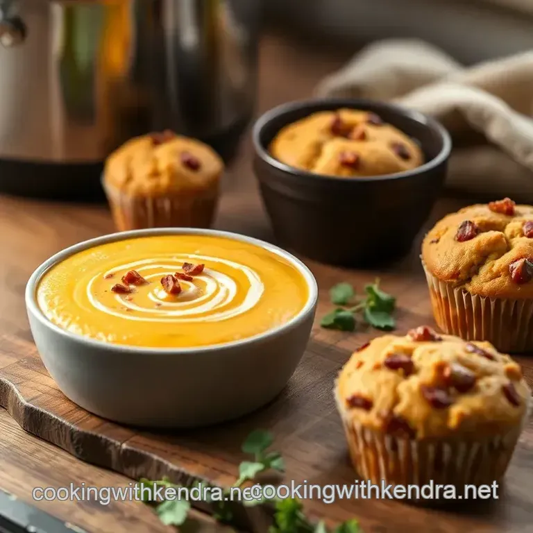 Cook Quick Squash Bisque & Savory Muffins presentation