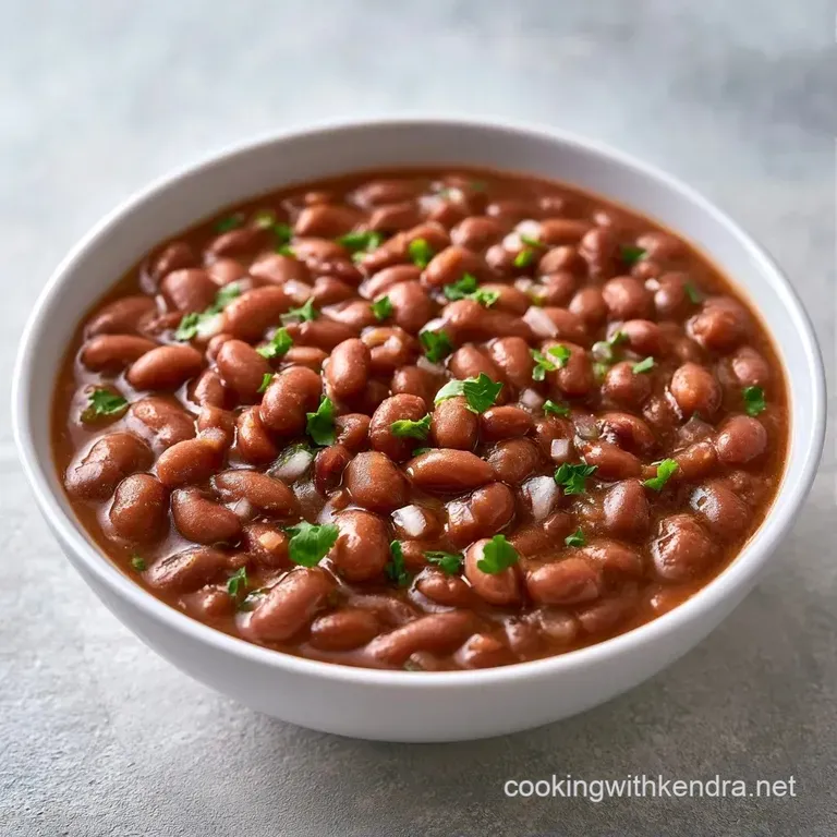 Earthy brown legumes served in a white ceramic bowl with a sprig of fresh parsley on top and a side of crusty bread.