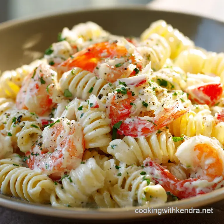 Seafood Pasta Salad Crab and Shrimp: the Ultimate Zesty Cold Summer Dish presentation