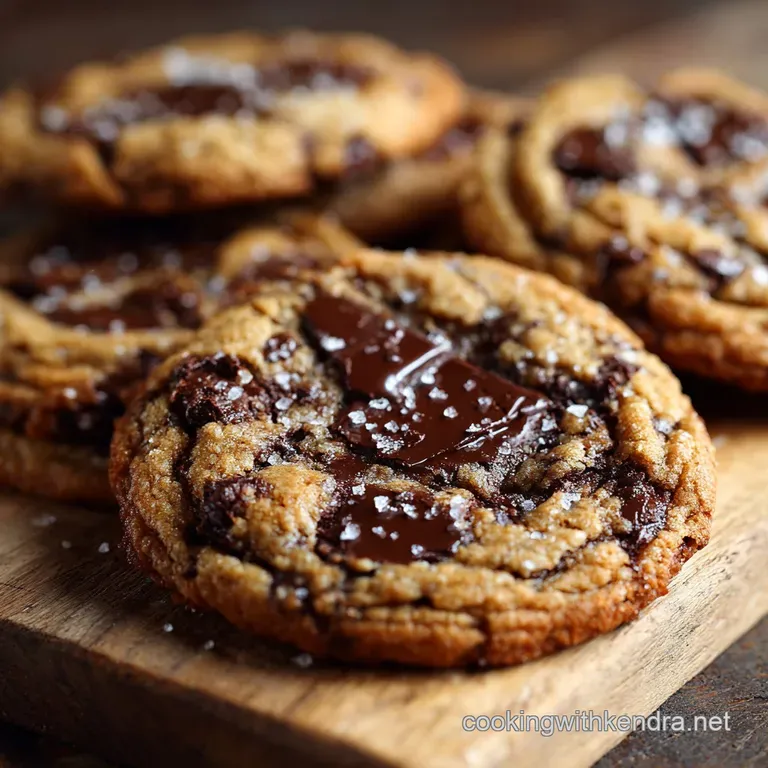 The Cracking Good Brown Butter Chocolate Chunk Cookies with Flaky Sea Salt presentation