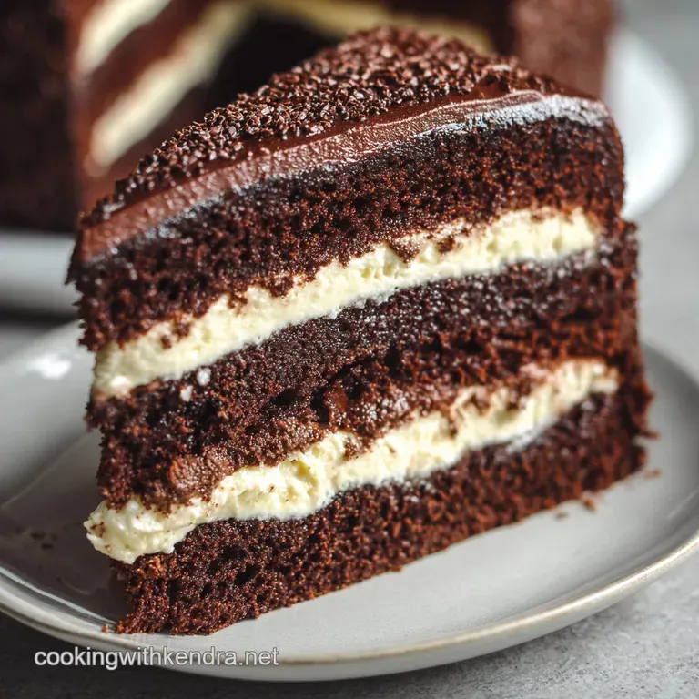 Chocolate Cake with Cream Filling: the Decadent Layer Cake with Silky Vanilla presentation