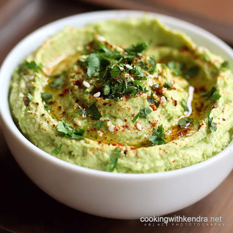 Avocado Hummus Green Goddess Extra Creamy Dip Recipe presentation