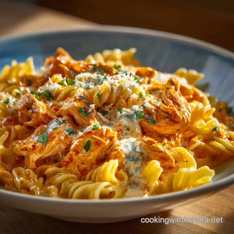 Buffalo Chicken Pasta: Proper Comfort Food with a Velvety Sauce presentation
