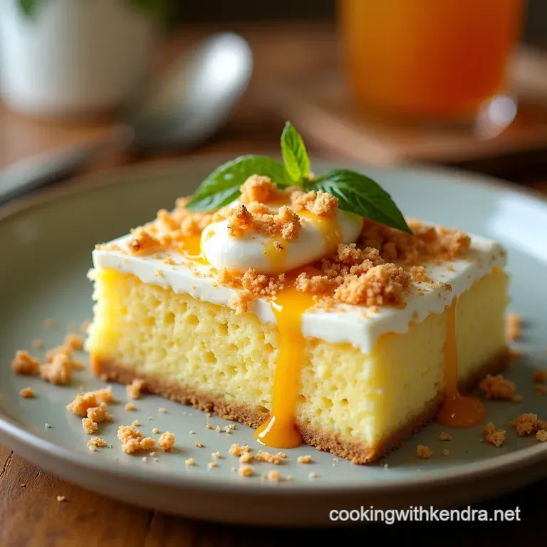 The Ultimate No Fuss Tropical Getaway Creamy Coconut Poke Cake presentation
