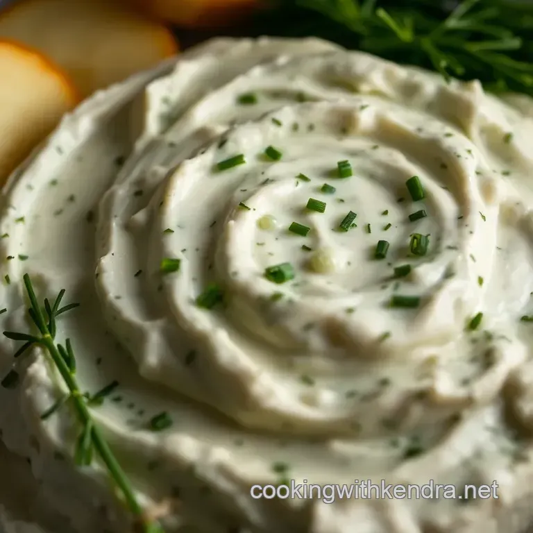 Creamy Neufchâtel Cheese & Herb Spread presentation