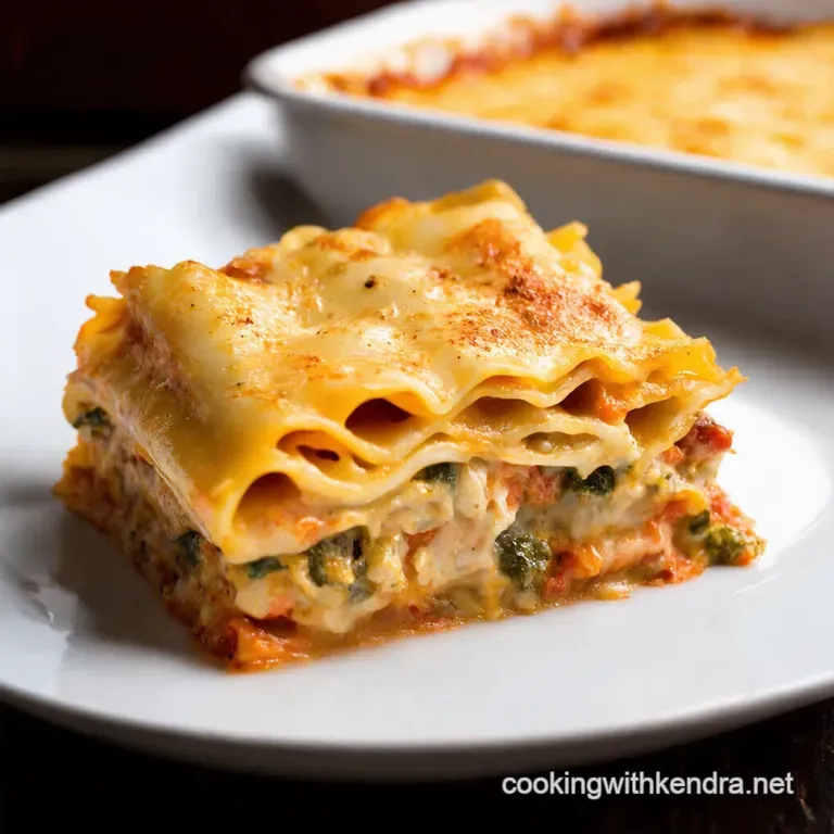 Creamy Seafood Lasagna presentation