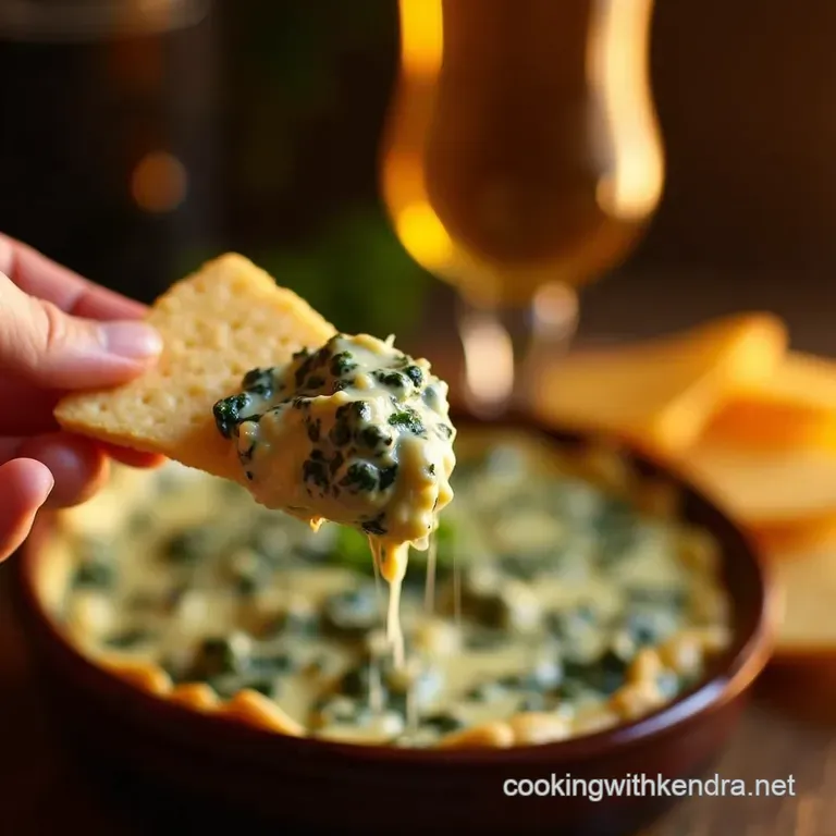 The Pubstyle Champion Creamy Cheesy Spinach Artichoke Dip presentation